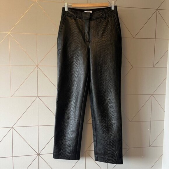 Aritzia Babaton Command Pants Black Snakeskin Embossed - Picture 2 of 10